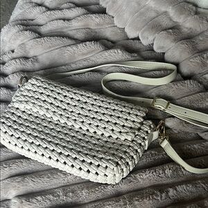 Elegant White Woven Crossbody Bag